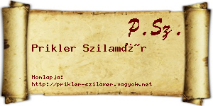 Prikler Szilamér névjegykártya